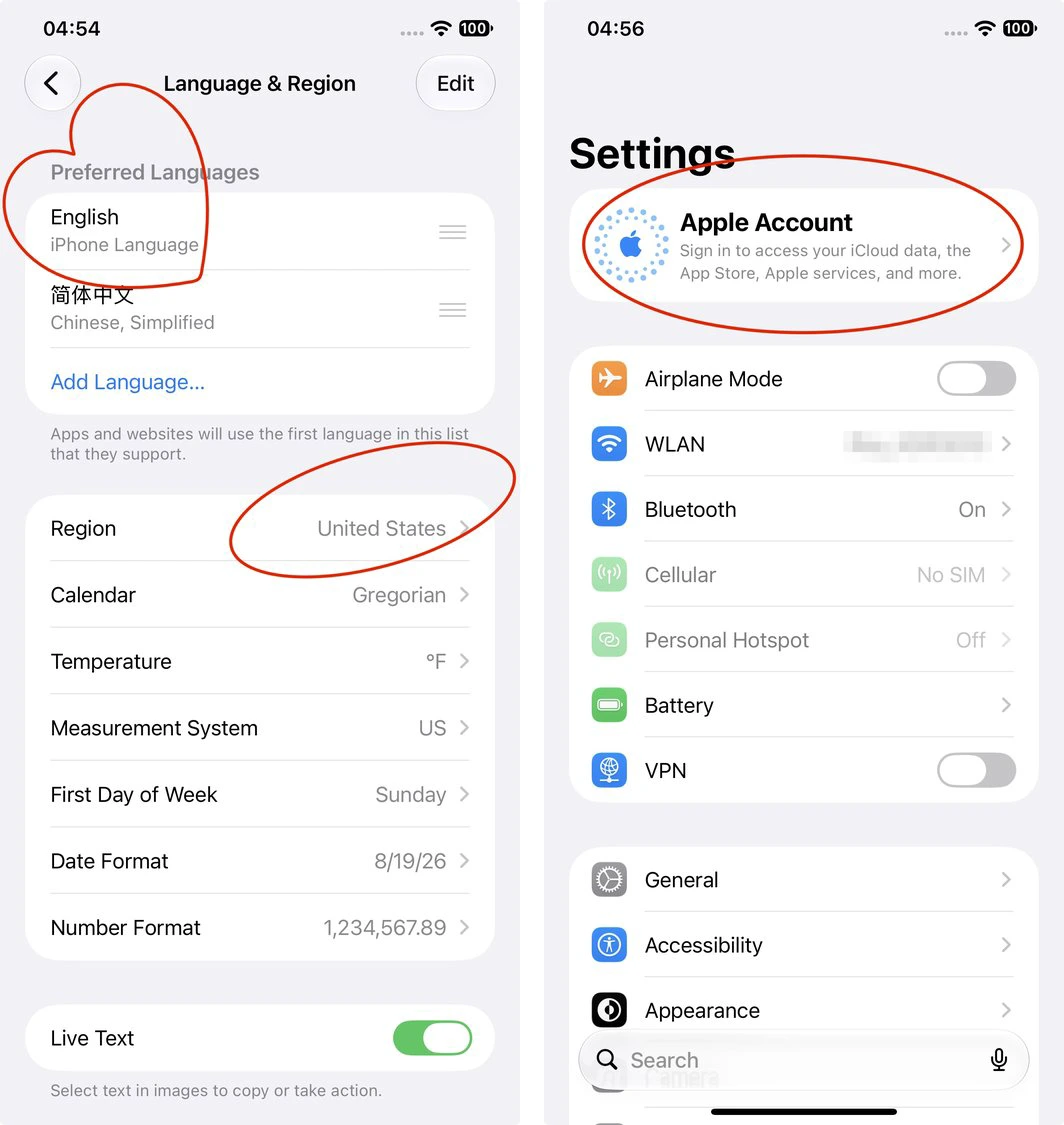 语言改成英文、地区改成美国,然后点顶部登录