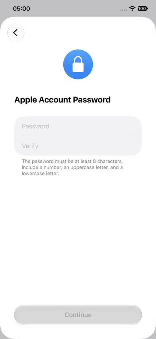 设置 Apple 账户密码